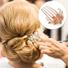 Unique Bargains Women's Rhinestone Inlaid Flower Hair Side Comb 3.54"x2.76" 1 Pc - 3 of 4