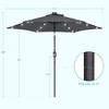 Sonkuki 7.5 ft Outdoor LED Solar Lighted Patio Market Umbrella w/ Push Button Tilt - 3 of 4
