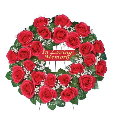 Collections Etc In Loving Memory Rose Memorial Artificial Wreath