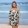 Women's Leaf Print Tropical Off-Shoulder Wide Leg Romper - Cupshe - 2 of 4