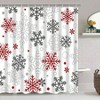 Winter Bathroom Set 4Pcs Waterproof Shower Curtain with Snowflake Design Rugs and Toilet Lid Cover Warm Color - 2 of 4