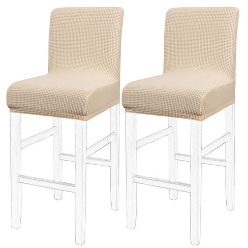 Piccocasa Stretch Bar Stool Covers Pub Counter Height Side Chair Covers Beige 2 Pcs : Target