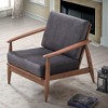 GDFStudio Quintina Modern 33" Rubber Wood and Fabric Upholstered Accent Chair - 2 of 4
