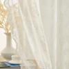 HLC.ME Jolene Floral Soft Decorative Lace Semi Sheer Light Filtering Rod Pocket Window Curtain Panels - Set of 2 - 4 of 4