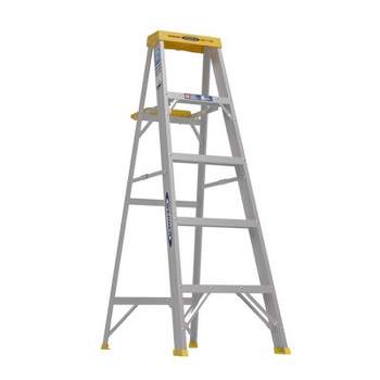 Werner 5 ft. H Aluminum Step Ladder Type I 250 lb. capacity