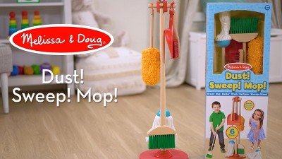 Melissa & Doug Let's Play House Dust! Sweep! Mop! 6 Piece Pretend Play Set  - Toddler Toy Cleaning Set, Pretend Home Cleaning Play Set, Kids Broom And