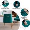 DYHOME Modern Dining Chairs Set of 2, Mid Century Dining Chairs with 5.12” Cushions, Velvet Upholstered Dining Chairs with Back Pull Rod - 4 of 4