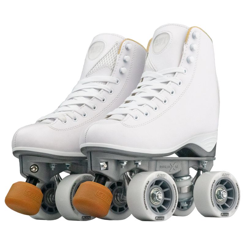 Crazy Skates Celebrity Art Roller Skates For Women And Girls - Classic High White Artistic Quad Skate, 4 of 7