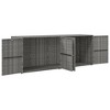 Garden Storage Cabinet Grey PE Rattan Medium vidaXL - 3 of 4