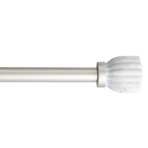 TOWN & COUNTRY LUXE Marbled Flute Single Indoor Curtain Rod and Finial Set - 1 of 2