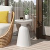 Maggift Patio End Tables Accent Side End Table for Outdoor and Indoor, Garden, Backyard Use, Special Design, White, 15"*15"*20.75" - 4 of 4