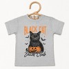 Black Cat Social Club Pumpkin - Youth Short Sleeve Graphic T-Shirt and Toddler Short Sleeve Graphic T-Shirt - 2 of 3