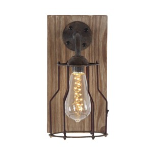 11" x 6" Metal Geometric Battery Operated Accent Lamp with Included Fixed LED Light Brown - Olivia & May - 1 of 4