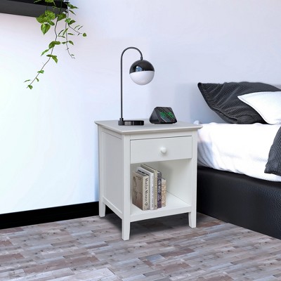 International Concepts Solid Wood Nightstand with 1 Drawer, White