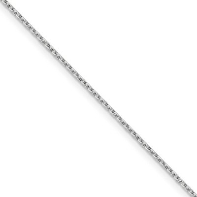 Black Bow Jewelry 1.5mm 14k White Gold Diamond Cut Solid Rolo Chain Necklace
