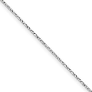 Black Bow Jewelry 1.5mm 14k White Gold Diamond Cut Solid Rolo Chain Necklace - 1 of 4