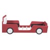 TIRAMISUBEST Twin Size Race Car-Shaped Platform Bed with Wheels, PU Leather Car Bed with Headboard and Wood Slats Support for Kids - 4 of 4