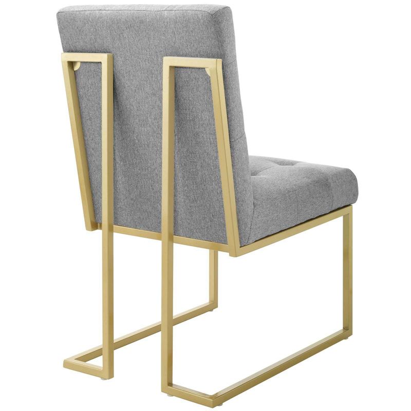 Privy Gold Stainless Steel Upholstered Fabric Dining Accent Chair - Modway, 4 of 10