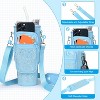 BABYYER Water Bottle Carrier Bag with Phone Pocket for 40/30 oz Tumbler with Card Holder (Blue) - 2 of 4