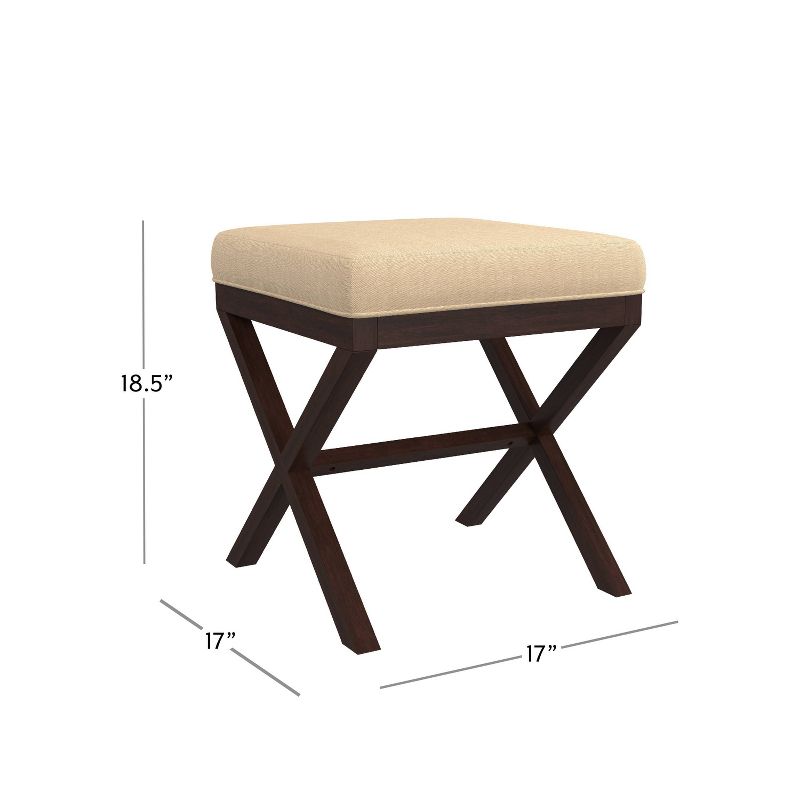 18.5&#34; Morgan Backless Upholstered Wood Vanity Stool Golden Beige - Hillsdale Furniture, 4 of 16