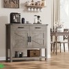 Farmhouse Entryway Table with 2-Door & 2 Drawers Wood Console Table with Storage Coffee Bar Cabinet - 4 of 4