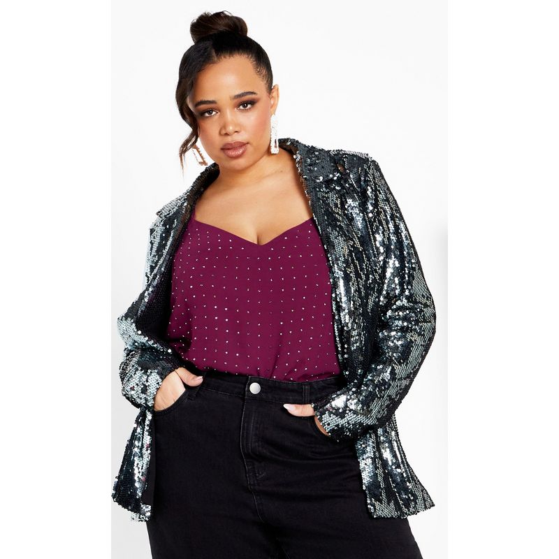 Women's Plus Size Strappy Nail Top - mulberry | CITY CHIC, 4 of 8