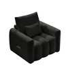 38.1" Teddy Fabric Lounge Chair Sofa with Pillow & Eucalyptus Wood Frame - 4 of 4