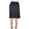 24seven Comfort Apparel A Line Elastic Waist Knee Length Plus size Skirt - 3 of 4