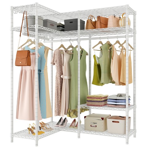 Vipek V30 Garment Rack Heavy Duty Freestanding Clothing Rack, Metal Clothes  Rack Portable Wardrobe Closet System, White : Target