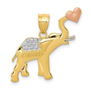 Black Bow Jewelry 14k Yellow & Rose Gold with White Rhodium Elephant Heart Pendant - 1 of 4