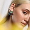 SOHI Women's Indigo Blue:Olive Green The Medium Lilypad Stud Earrings - 4 of 4