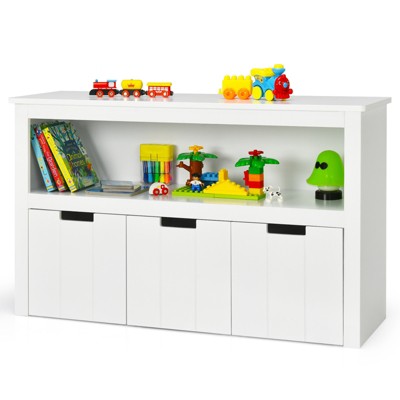 Safstar Kid Toy Storage Cabinet 3 Drawer Chest w/Wheels Large Storage Cube Shelf
