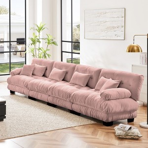 NicBex Couches for Living Room 2-Seater Sofa Cloud Couch Comfort Chenille Upholstered Sofa 2 Lumbar Pillows and 2 Throw Pillows for Bedroom - 1 of 4