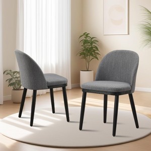 Set of 2 Upholstered Dining Chair Dining Kitchen Mid-Century Modern Chairs with Back and Padded Cushion for Kitchen Dining Living Room - 1 of 4