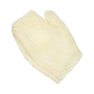 Unique Bargains Bathroom Jute Shower Gloves 9.37"x6.89" Beige 1 Pc