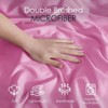 Light Pink Queen Duvet Cover Set, 3 Piece, Soft Double Brushed, 90x90 Inch Duvet with Pillow Shams - 4 of 4