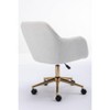 PAGED Adjustable Height Office Chair, Modern Teddy Fabric Vanity Chair with Casters and Metal Leg, Desk Chair for Office - 2 of 4