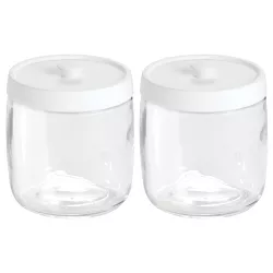 mDesign Glass Bathroom Vanity Storage Canister Apothecary Jar Clear 2 Pack 