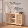 Plank+Beam Mid Century Modern Solid Wood Sideboard with 2 Doors, 49" TV Stand for Living Room - 2 of 4