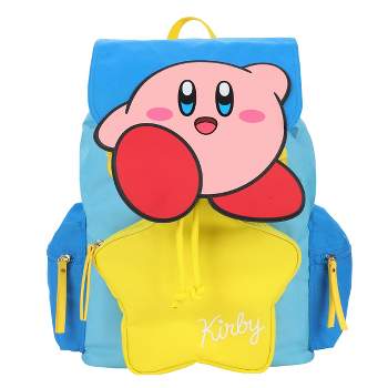 Kirby Character 17" Backpack with Drawstring Main Compartment