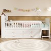 KIGFTSOD Twin Bed Frame with Storage 4 Drawers,Platform Twin Size Bed with Guardrail Headboard and Ladder - 3 of 4