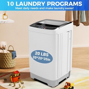 KRISRATE Portable Washing Machine 15.6Lbs/20Lbs Compact Washer with Drain Pump,10 Programs&8 Water Levels,LED Display for Apartment Dorm RV, Gray - 1 of 4