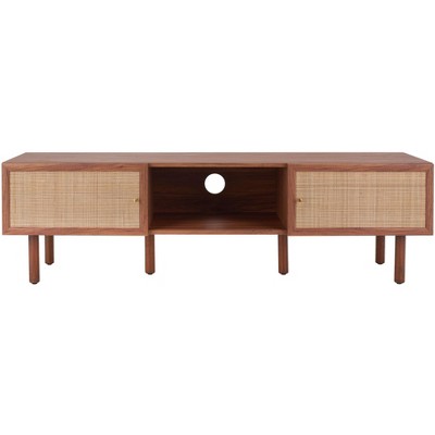 Silvanna 2 Door Media Stand - Walnut/Natural - Safavieh