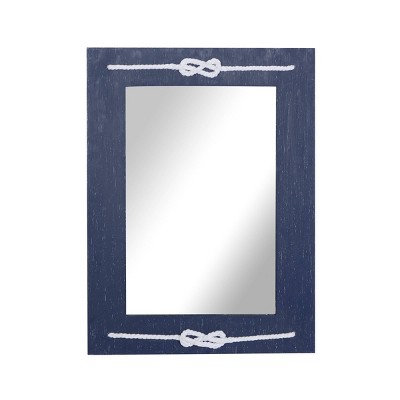 Contemporary Wood Decorative Wall Mirror Blue - Olivia & May