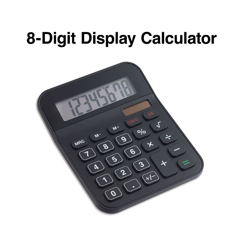 TRU RED TR230 8-Digit Desktop Calculator Black, 2 of 6