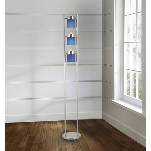 65" Retro Metal Floor Lamp with 3 Lights Silver - Ore International: Acrylic Shades, UL Listed, Modern Decor - image 1 of 3