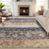 2 x 6 ft Polyester Red Rectangular Hallway Entryway Bathroom Kitchen Geometric Print Farmhouse Machine Washable Runner Rug - 2 of 4