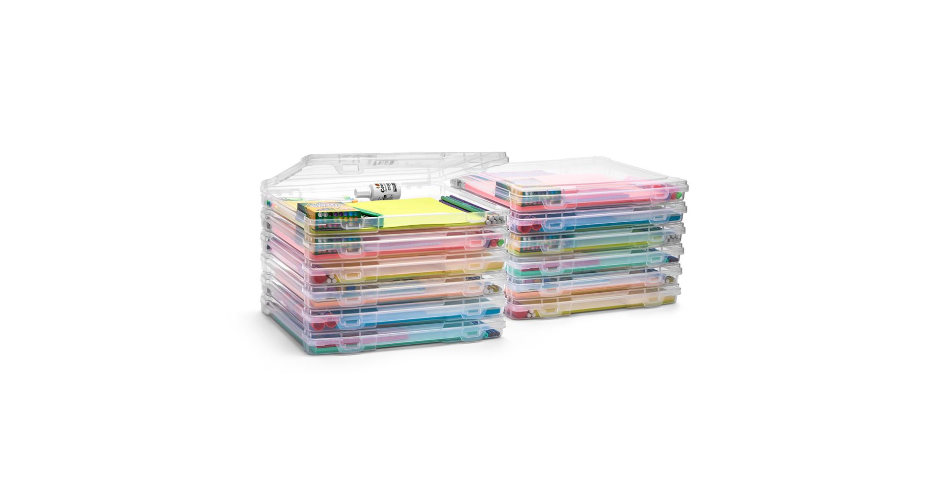 Sorbus Set of Clear Stackable Portable Project Case Fits 10"x12" - Snap-Tight Closure, Ideal for Board Games, Crafts, and Office Supplies