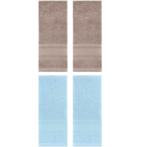 REGALWOVEN 4 Pcs Solid Cotton Soft Absorbent Waffle Design Hand Towel 13" x 29" - 1 of 4