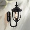 John Timberland Bellagio Vintage Rustic Outdoor Wall Light Fixture Texturized Black Upbridge 16 1/2" Clear Hammered Glass for Post Exterior Barn Deck - 2 of 4